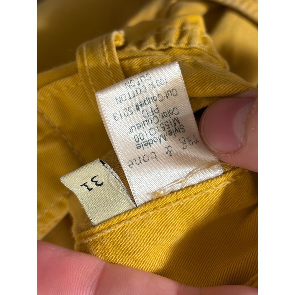 Rag & Bone RB 15X Slim Straight Pants Mens 31 Mustard Yellow Cotton Chinos USA - Picture 5 of 9